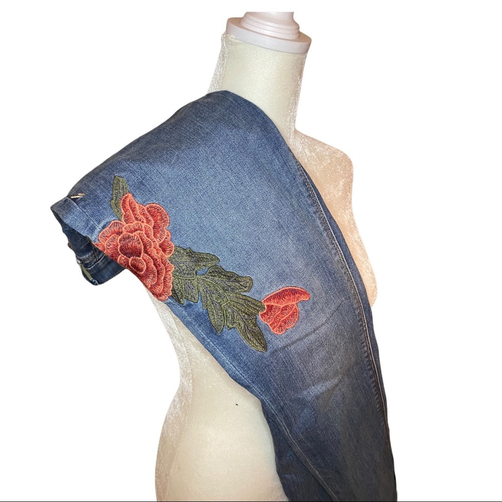Express Jeans with Rose Embroidery